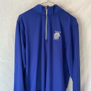 Three quarter zip long sleeve shirt w/ Whistling Straights golf course logo.